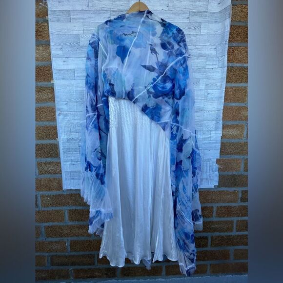 KOMAROV Floral Charmeuse & Lace Cocktail  women’s dress size 3X - Picture 12 of 16